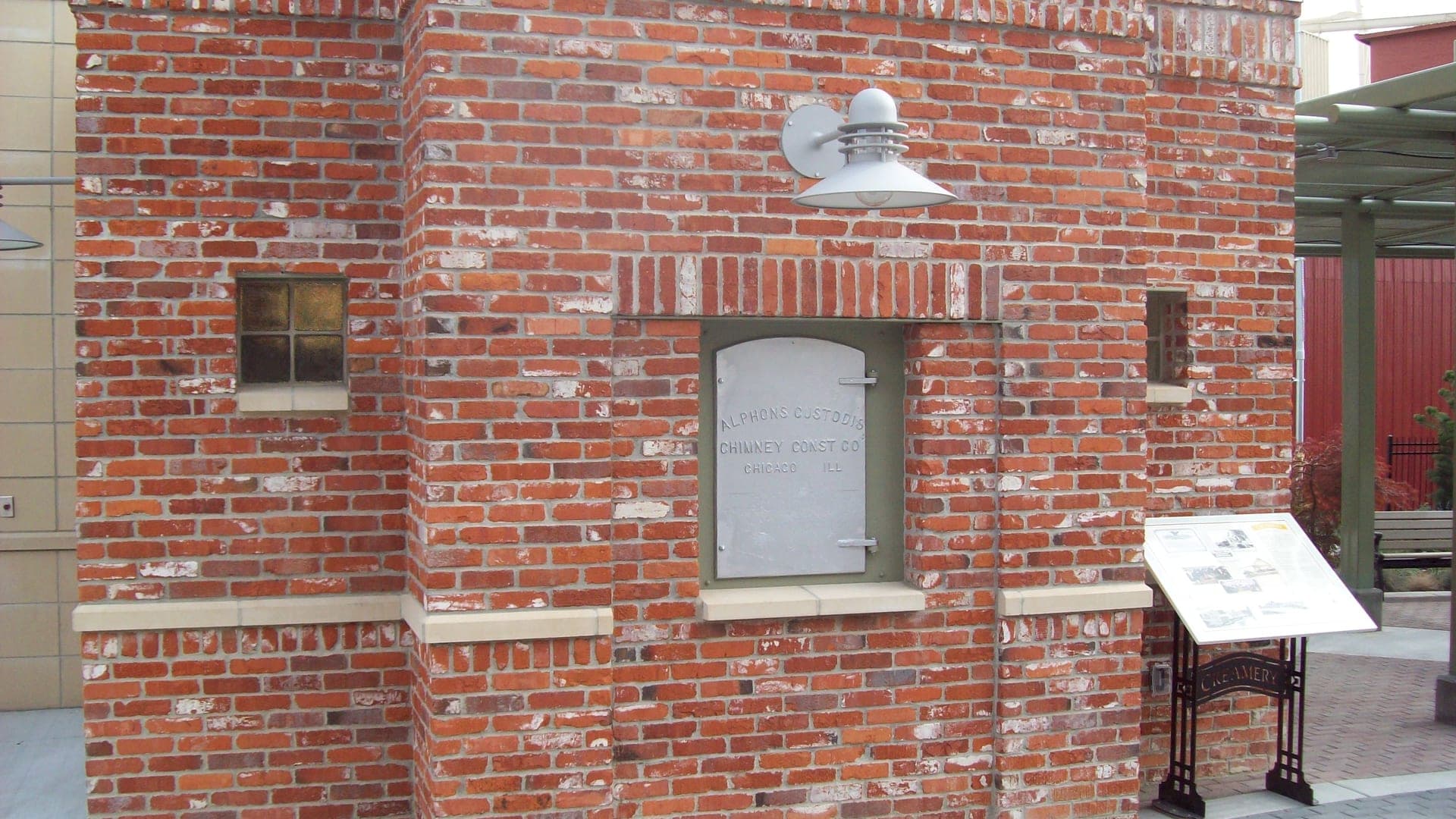 Heritage Pavilion and the historic creamery brickwork at Meridian City Hall Plaza